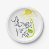 デイジー彼は私を紙皿愛します ペーパープレート (正面)