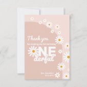 デイジー恋しく思ピンクonederful 1st誕生日 サンキューカード (正面)
