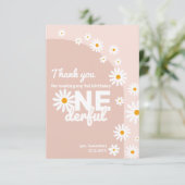 デイジー恋しく思ピンクonederful 1st誕生日 サンキューカード (スタンド正面)