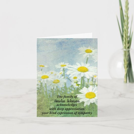 デイジー悔やみや弔慰fromファミリーサンキューユー サンキューカード (正面)
