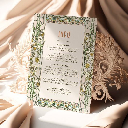 デイジー情報の挿入詳細のヴィンテージクラシックミュシャ 招待状