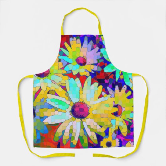 デイジー抽象芸術（明るい色） エプロン (正面)