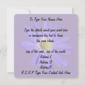 デイジー招待状カスタム紫デイジーRSVPカード 招待状 (裏面)