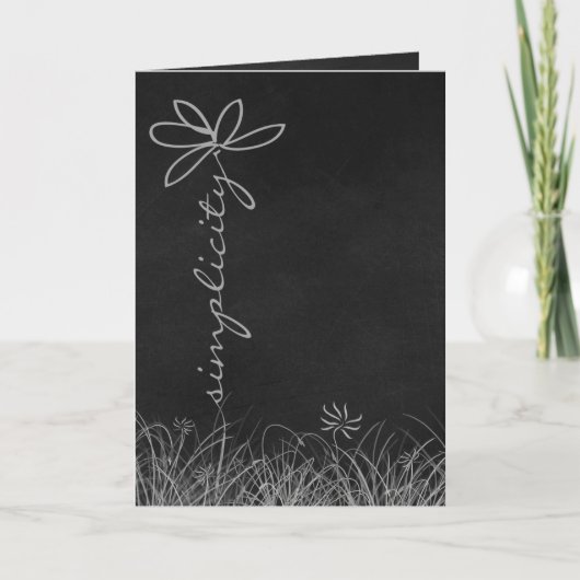 デイジー文字の単語のシンプルさchalkboard カード (正面)