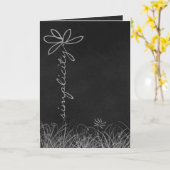 デイジー文字の単語のシンプルさchalkboard カード (黄色い花)