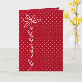 デイジー文字をレディバグで呼吸する カード (黄色い花)