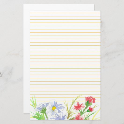 デイジー文房具書手紙の水彩花 便箋 (正面/裏面)