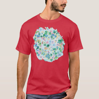 デイジー春カントリーサイドグリーンブルー Tシャツ