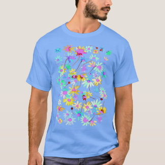 デイジー春カントリーサイドネオン Tシャツ