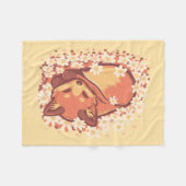 デイジー春キツネ フリースブランケット (正面(横))