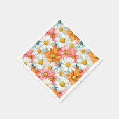 デイジー春フローラ誕生日パーティナプキンス スタンダードカクテルナプキン (角)