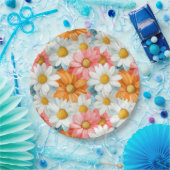 デイジー春フローラ誕生日パーティープレート ペーパープレート (パーティー)