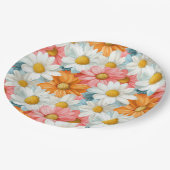 デイジー春フローラ誕生日パーティープレート ペーパープレート (アングル)