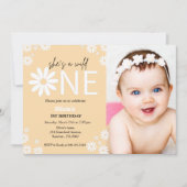 デイジー最初の誕生日パーティーボヘミアンワイルドワンインヴィ 招待状 (正面)