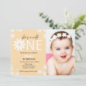 デイジー最初の誕生日パーティーボヘミアンワイルドワンインヴィ 招待状 (スタンド正面)