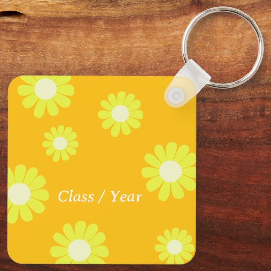 デイジー最高の先生フォトイエローオレンジ キーホルダー (裏面)