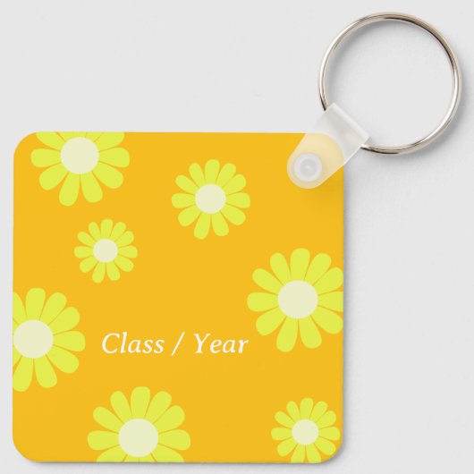 デイジー最高の先生フォトイエローオレンジ キーホルダー (裏面)