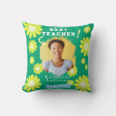デイジー最高の先生フォトグリーン クッション (正面)