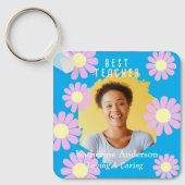 デイジー最高の先生フォトブルー キーホルダー (正面)