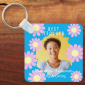 デイジー最高の先生フォトブルー キーホルダー (正面)