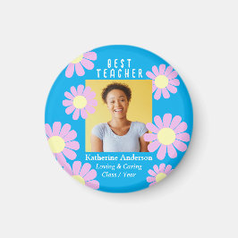 デイジー最高の先生フォトブルー マグネット