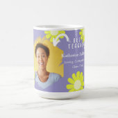デイジー最高の先生写真薄紫 コーヒーマグカップ (中央)