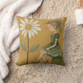 デイジー枕付き女の子 クッション (ブランケット)