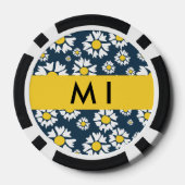 デイジー模様、白いデイジー、お名前 ポーカーチップ (裏面)