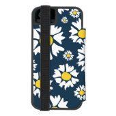 デイジー模様、花柄、白いデイジー INCIPIO iPhoneウォレットケース (フォリオ裏面)