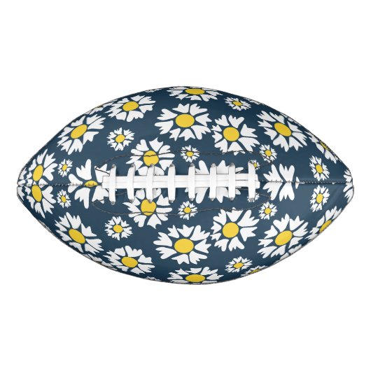 デイジー模様、花柄、白デイジー アメリカンフットボール (正面)