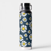 デイジー模様、花柄、白デイジー ウォーターボトル (背面)