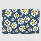 デイジー模様、花柄、白デイジー ゴルフタオル (横)