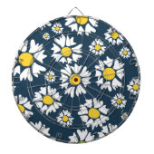 デイジー模様、花柄、白デイジー ダーツボード (正面)