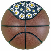 デイジー模様、花柄、白デイジー バスケットボール (右)