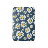 デイジー模様、花柄、白デイジー バスマット (正面縦)