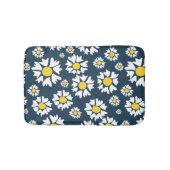 デイジー模様、花柄、白デイジー バスマット (正面)
