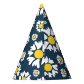 デイジー模様、花柄、白デイジー パーティーハット (裏面)