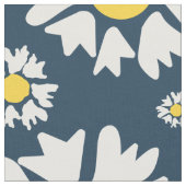 デイジー模様、花柄、白デイジー ファブリック (クローズアップ)