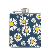 デイジー模様、花柄、白デイジー フラスク (正面)