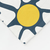 デイジー模様、花柄、白デイジー フリースブランケット (角)