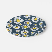 デイジー模様、花柄、白デイジー ペーパープレート (アングル)