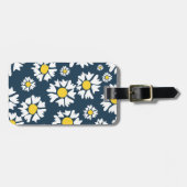 デイジー模様、花柄、白デイジー ラゲッジタグ (正面横)