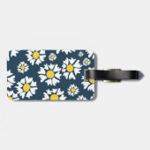 デイジー模様、花柄、白デイジー ラゲッジタグ (裏面横)