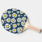 デイジー模様、花柄、白デイジー 卓球ラケット (横)
