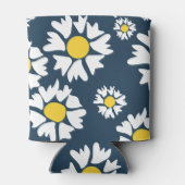 デイジー模様、花柄、白デイジー 缶クーラー (裏面)