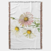 デイジー水彩花モダンプロフェッショナル スローブランケット (正面縦)
