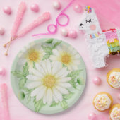 デイジー水彩花紙プレート ペーパープレート (パーティー)