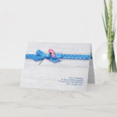 デイジー水玉模様リボン誕生日 カード (正面)