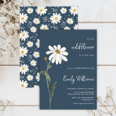 デイジー水色の赤ミニマルちゃんシャワー 招待状