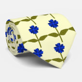 デイジー海ブルーフローラタイ ネクタイ (ロール)